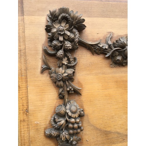 450 - Heavily Carved Oak Over Mantle Piece, in the style of Grinling Gibbons. Height 94.5cmWidth 145cm... 