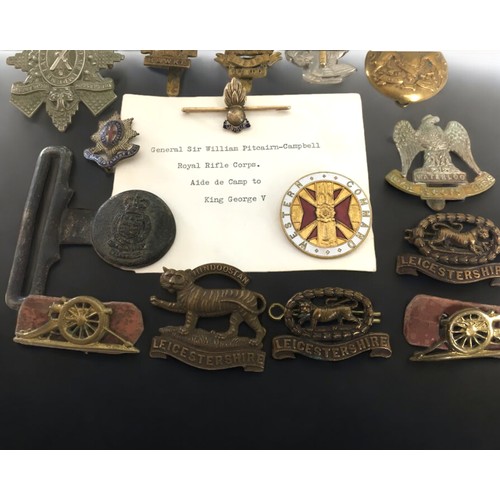 442 - 18 Vinatage and Later Military Badges and Pins, to include Yellow Metal Royal Engineers Flaming Bomb... 