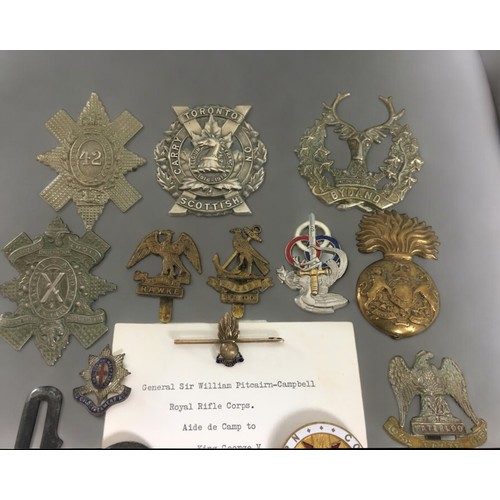 442 - 18 Vinatage and Later Military Badges and Pins, to include Yellow Metal Royal Engineers Flaming Bomb... 