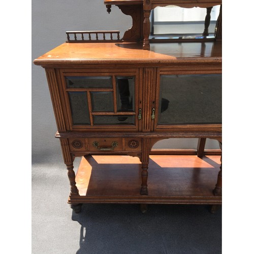 455 - Aesthetic Period Mirror Backed and Glazed Pagoda Style Side Cabinet/Credenza, Howard & sons. Hav... 