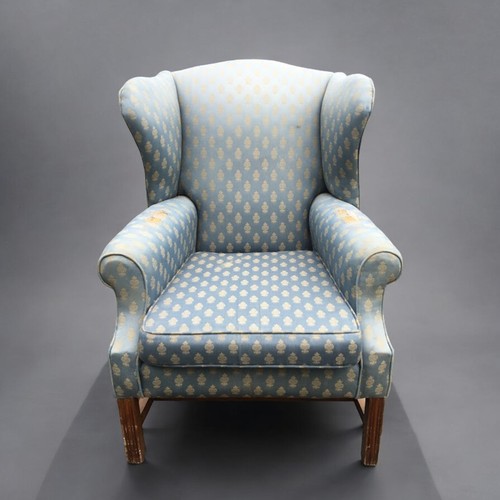 32 - Georgian Style Upholstered Wing Back Chair