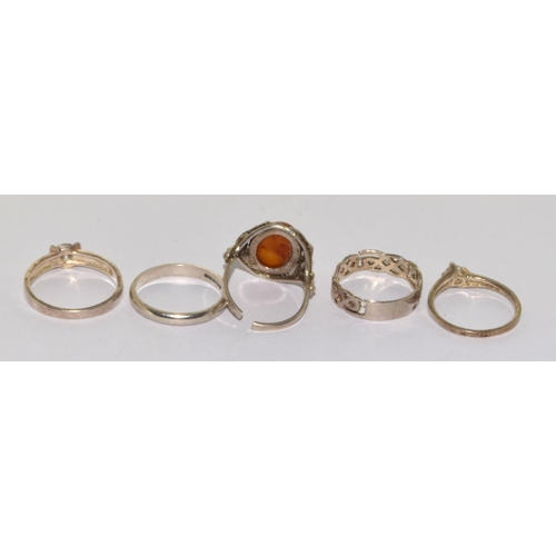 183 - Collection of 5 mixed 925 silver rings