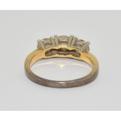 188 - 925 silver stepped Trifoil ring size M