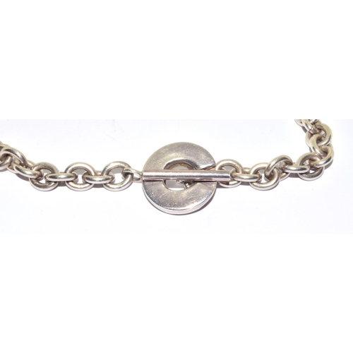 240 - 925 silver heavy neck chain set with t bar catch 60g