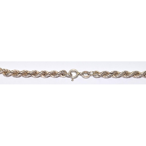 288 - 925 silver good rope cain 68cm 50g