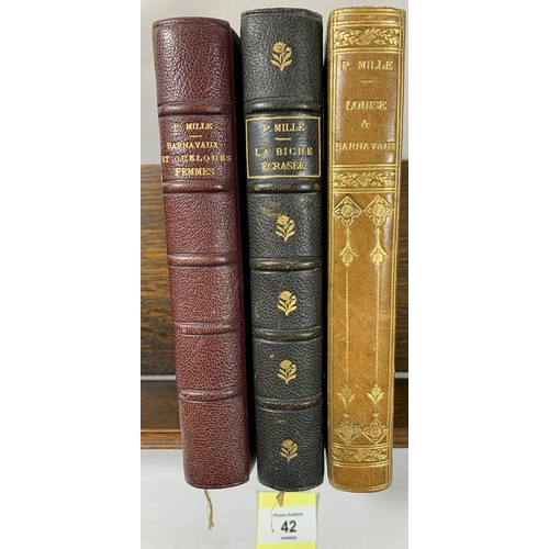 42 - 3 Antique Volumes by Pierre Mille inc: La biche écrasée, Barnavaux et quelques femmes (1908) & L... 