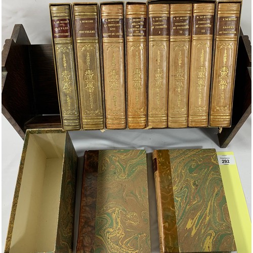 292 - Alfred de Musset - 10 Antiques Volumes in Slipcases, published by Alphonse Lemerre between 1907 to 1... 