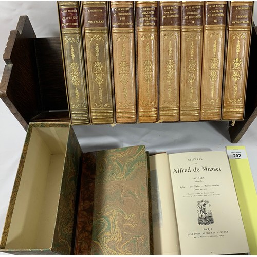 292 - Alfred de Musset - 10 Antiques Volumes in Slipcases, published by Alphonse Lemerre between 1907 to 1... 