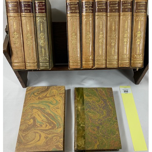 292 - Alfred de Musset - 10 Antiques Volumes in Slipcases, published by Alphonse Lemerre between 1907 to 1... 