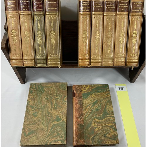 292 - Alfred de Musset - 10 Antiques Volumes in Slipcases, published by Alphonse Lemerre between 1907 to 1... 