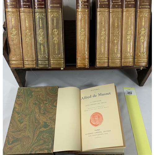 292 - Alfred de Musset - 10 Antiques Volumes in Slipcases, published by Alphonse Lemerre between 1907 to 1... 