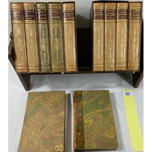 292 - Alfred de Musset - 10 Antiques Volumes in Slipcases, published by Alphonse Lemerre between 1907 to 1... 