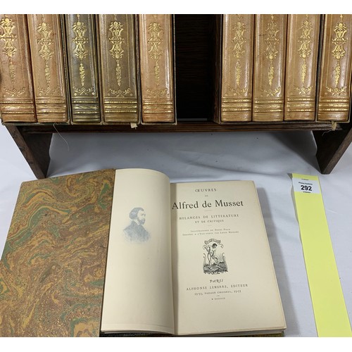 292 - Alfred de Musset - 10 Antiques Volumes in Slipcases, published by Alphonse Lemerre between 1907 to 1... 