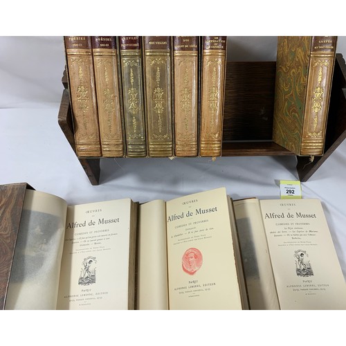 292 - Alfred de Musset - 10 Antiques Volumes in Slipcases, published by Alphonse Lemerre between 1907 to 1... 