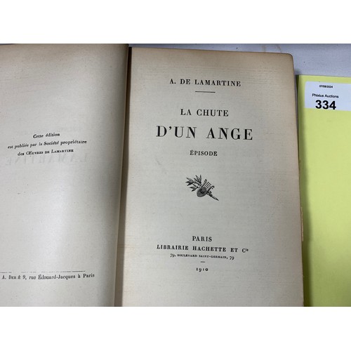 334 - 3 Antique French Poetry Volumes inc: Choix de Poésies (Paul Verlaine - rare Issue with Portrait), 18... 