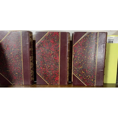 335 - 3 Part-Leather Antique Volumes of French Poetry (1890's) inc: Theophile Gautier - Poésies, Jose Mari... 