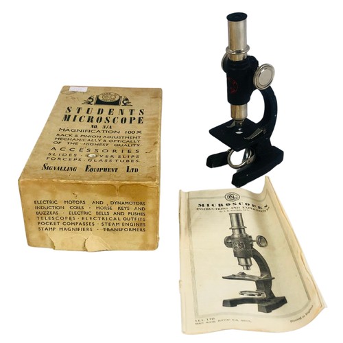 466 - Vintage S.E.L. Students Microscope #3A boxed