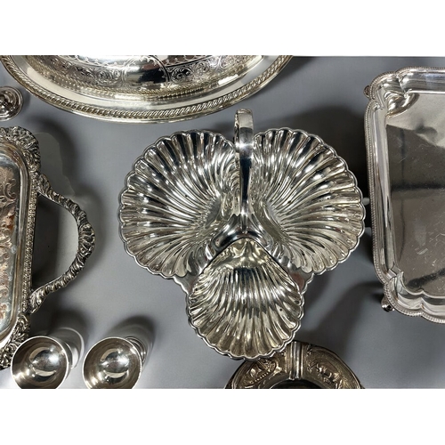 261 - A collection of 19th century and later silver plate table ware.Including a fine quality engraved lid... 