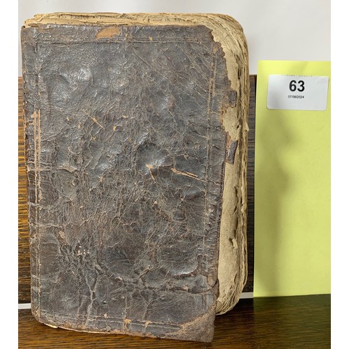 63 - The English Physician Enlarged. Totally collapsed leather volume c. 17th/early 18th Century