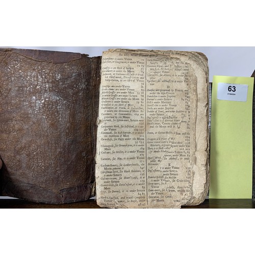 63 - The English Physician Enlarged. Totally collapsed leather volume c. 17th/early 18th Century