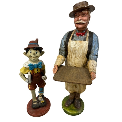 17 - Pinocchio and Jimmy Cricket and a Geppetto Figure, (Geppetto Probably a Vintage Butcher!) for Holdin... 