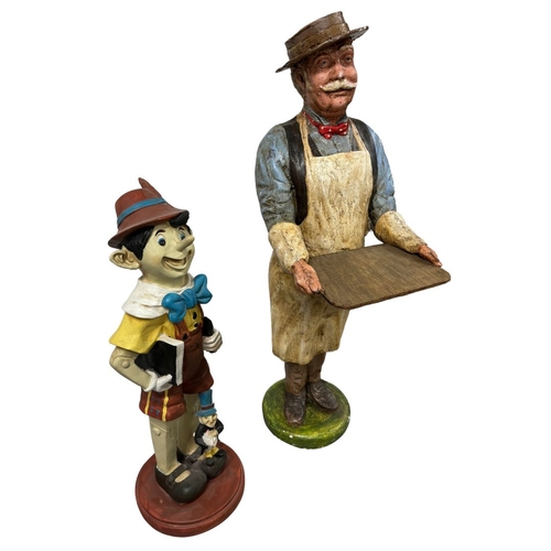 17 - Pinocchio and Jimmy Cricket and a Geppetto Figure, (Geppetto Probably a Vintage Butcher!) for Holdin... 