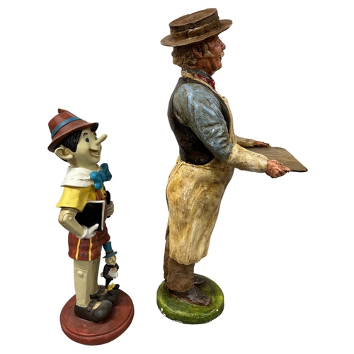 17 - Pinocchio and Jimmy Cricket and a Geppetto Figure, (Geppetto Probably a Vintage Butcher!) for Holdin... 