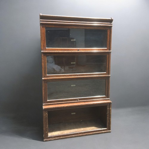 61 - Globe Wernicke Classic Barristers 4 Section Bookcase. Having Ivorine Labels to all sections, 1 large... 