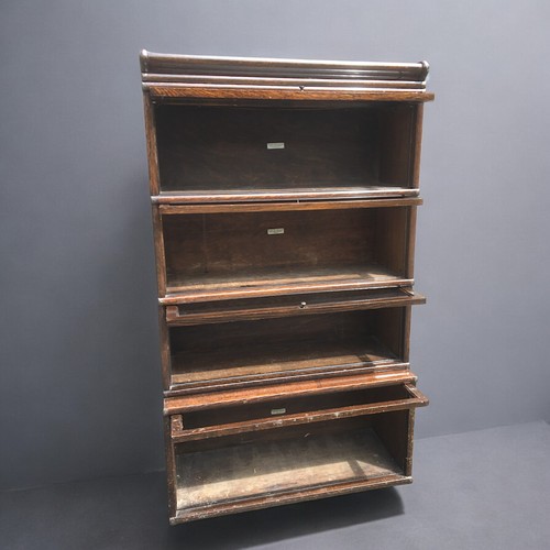 61 - Globe Wernicke Classic Barristers 4 Section Bookcase. Having Ivorine Labels to all sections, 1 large... 