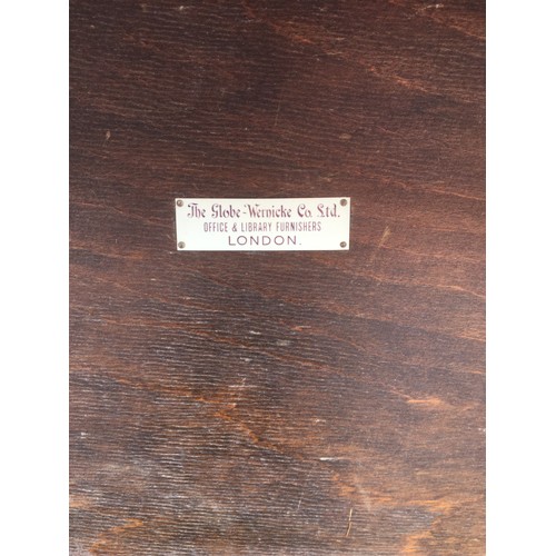 61 - Globe Wernicke Classic Barristers 4 Section Bookcase. Having Ivorine Labels to all sections, 1 large... 