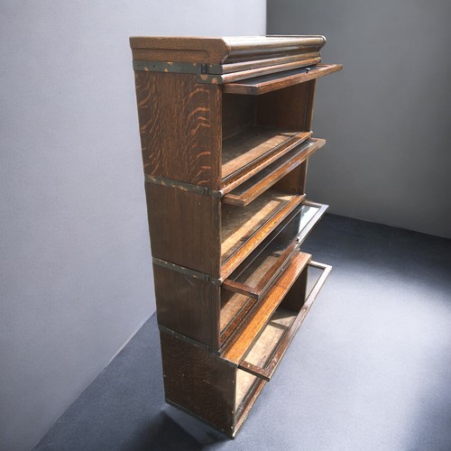 61 - Globe Wernicke Classic Barristers 4 Section Bookcase. Having Ivorine Labels to all sections, 1 large... 