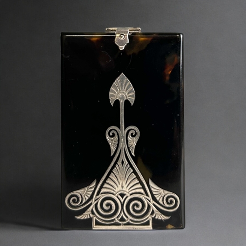 484 - A fine quality silver inlaid Tortoiseshell calling card case.19th century.inlaid silver (tested) sty... 