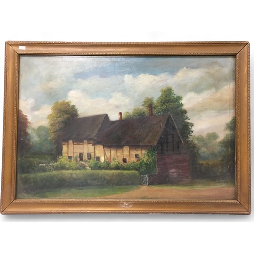 393 - 19th Century Pair of Oil on Canvas Paintings - Both framed and Glazed, Landscapes Church Scene and C... 