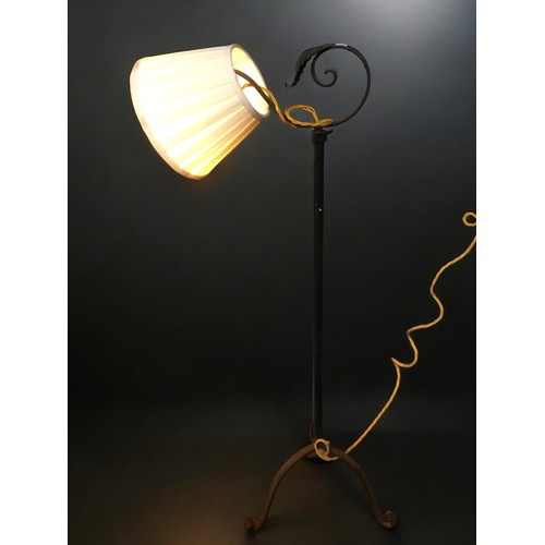 473 - Wrought Iron Adjustable Standard/ Reading Lamp Working and Fully Rewired and Tested, Rewired using G... 