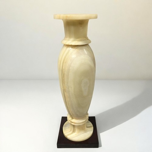 5 - Impressive Large Onyx Vase and Stand Heavy!70cm Tall.