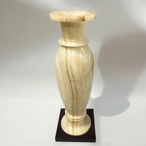 5 - Impressive Large Onyx Vase and Stand Heavy!70cm Tall.