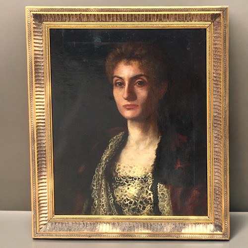 507 - Late 19th Century - C E Howell - Well Executed Oil on Canvas Portrait of a Lady signed lower Right i... 