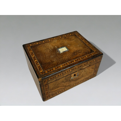 513 - A collection of antique boxes. Including Marquetry examples and a perfume box.