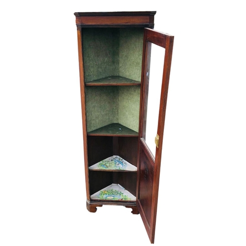 143 - Antique wooden Inlaid Displayed Corner unit