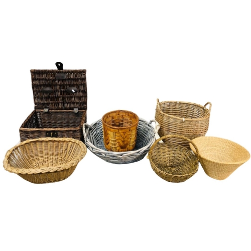 19 - A Good Assortment of Wicker Baskets including Fruit and Picnic examples