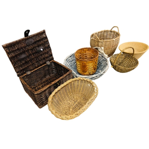 19 - A Good Assortment of Wicker Baskets including Fruit and Picnic examples