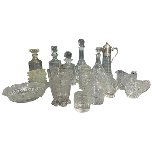 526 - A Large collection of Crystal Decanters and Glasses - Victorian and others