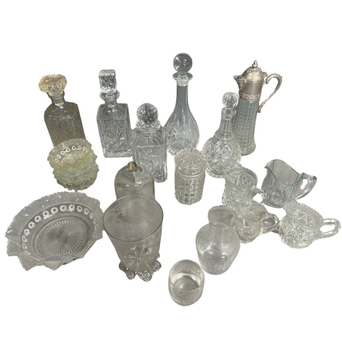 526 - A Large collection of Crystal Decanters and Glasses - Victorian and others