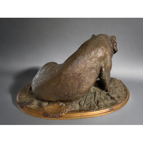 519 - A large Bronze Pig sculpture by Robert Leggat.(Bronze Fields Foundry).ltd Edition 5/10, 1998.Depicti... 