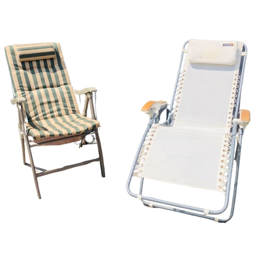 21 - A Caribee Sundeck Reclining Deckchair and one other canvas chair