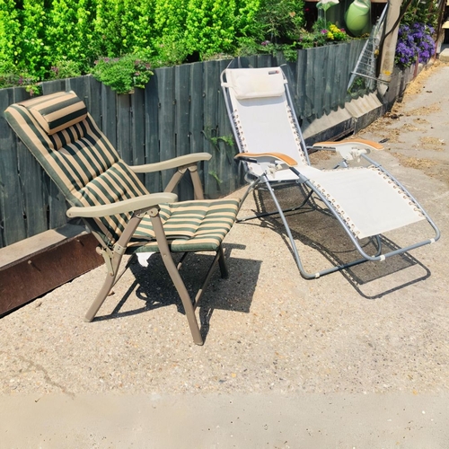 21 - A Caribee Sundeck Reclining Deckchair and one other canvas chair