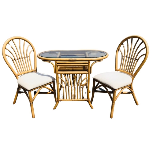 538 - A Bent Bamboo Table and Two Chairs - Garden Set