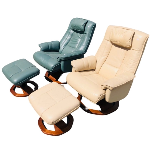 301 - Cream and Green Chair Loungers