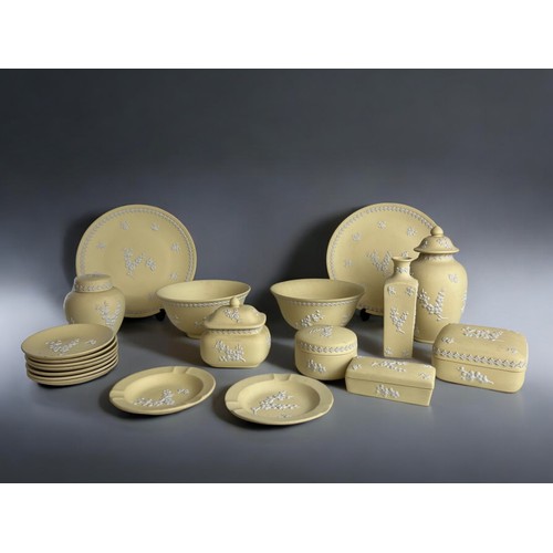 540 - A collection of yellow Wedgwood Primrose jasperware. 20 pieces in total.