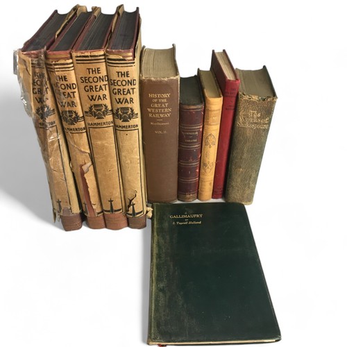 54 - Antique and Later Books to include - The Second Great War with original Dust Jackets, Shakespeare, E... 